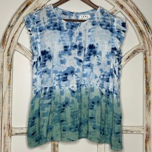 THML Dip Dye Ruffle Sleeve Top- Size Medium